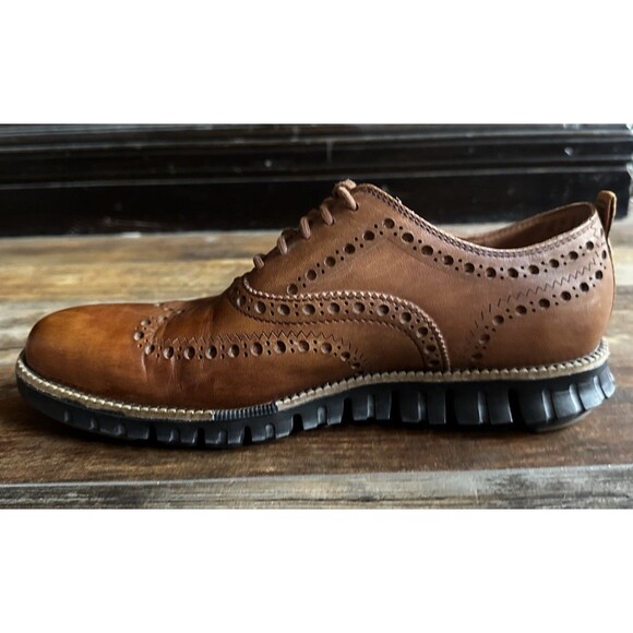 Cole Haan ZeroGrand Men\'s 7M Brown Leather Brogue Wingtip Dress Shoes Casual main image 9